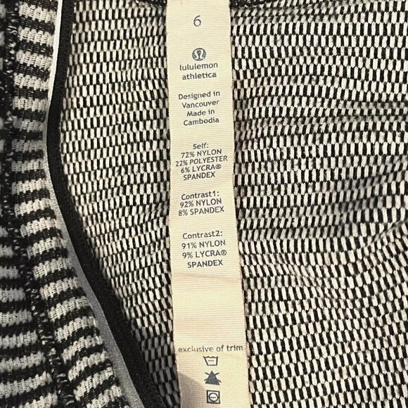Lululemon Run U-Turn Mini Check Pique Heathered Black White Pullover Top - Picture 13 of 16